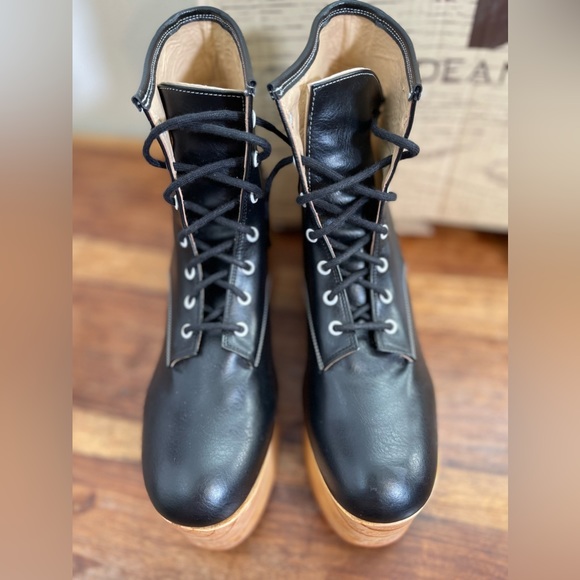 Deandri Olga platform boots 10 wood goth aesthetic dollcore lolita rocking horse - Picture 7 of 17